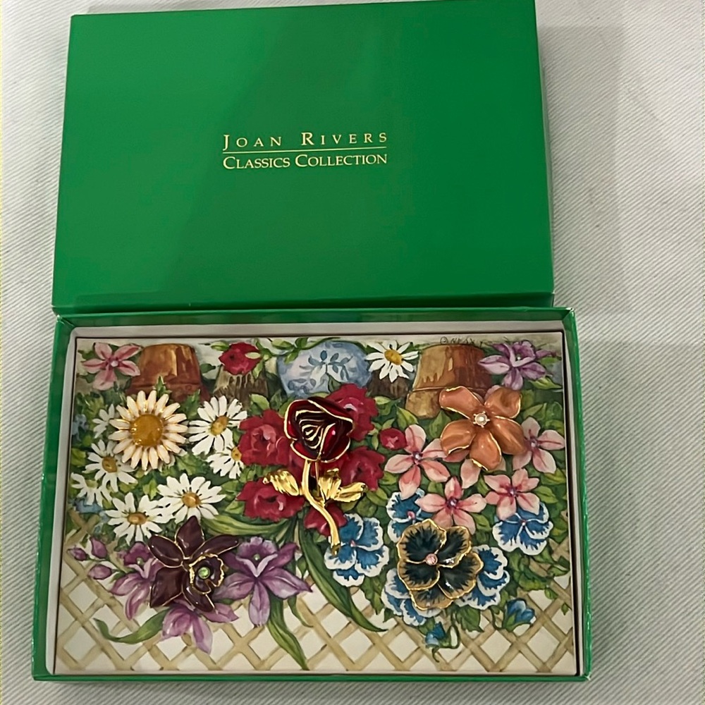VINTAGE Joan Rivers pin set interchangeable Flower Collection - Picture 2 of 6
